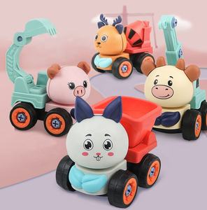 Bloques de construcción educativos para niños, juguetes de animales para montar en coche, camión mezclador, grúa, camión volquete, excavadora - Product Image 6