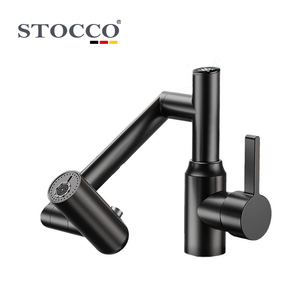 <span class=keywords><strong>Robinet</strong></span> <span class=keywords><strong>de</strong></span> cuisine extractible en laiton noir mat, <span class=keywords><strong>2</strong></span> modes, rotation à 360°, affichage numérique <span class=keywords><strong>de</strong></span> la température, cartouche céramique, idéal pour hôtels - Vente Flash - Product Image 1