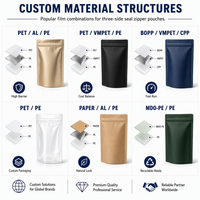 Sachet Doypack Personnalisé en Papier Kraft Écologique Imprimé Numérique avec Fermeture Zip Refermable et Fenêtre Transparente pour Poudre Protéinée et Matcha