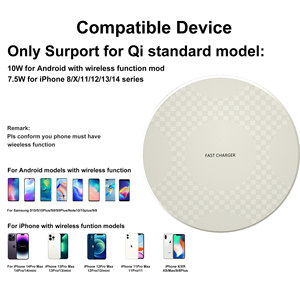 OEM Logo Gift 10W Carga inalámbrica rápida Almohadilla de escritorio redonda Certificado Teléfono móvil Viaje <span class=keywords><strong>Mini</strong></span> cargador inalámbrico - Product Image 3