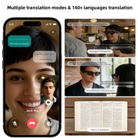 Lunettes intelligentes Meta avec caméra HD 13 mégapixels pour photos, traduction en temps réel pour les appels, intelligence artificielle, commande par bouton tactile