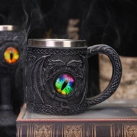 Nouveau Dragon Eye bière tasse personnalisée en forme de Dragon marque tasse à café Dragon Statue tasse à eau en acier inoxydable