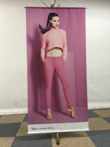 Hai mặt cuộn loại treo biểu ngữ nhẹ có thể gập lại Polyester Trần treo biểu ngữ - Product Image 6