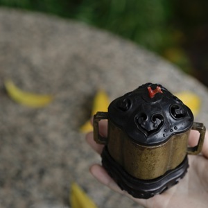 Blood Sandalwood And Bronze Incense <b>Burner</b> Hand Made For Tea Room Study Hall Traditional Chinese Use - Product Image 3