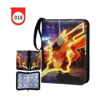 Classeur personnalisé à 4 pochettes pour cartes, album de collection de cartes, album photo sur chevalet, classeur à fermeture éclair en PU pour cartes à collectionner Pokémon
