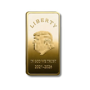 Barra commemorativa patriottica moderna rettangolare in ghisa, placcata oro e argento, souvenir non circolare da collezione - Product Image 2