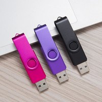 Clé USB en gros d'usine 128 Mo à 64 Go Logo personnalisable rotatif en métal Interface USB 2.0 Disque U