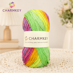 Wholesale Charmkey 100% Cotton Gradient <strong>Variegated</strong> <strong>Yarn</strong> Soft Macaron Solid Color Crochet <strong>Yarn</strong> for Doll Baby Garment DIY Craft - Product Image 2