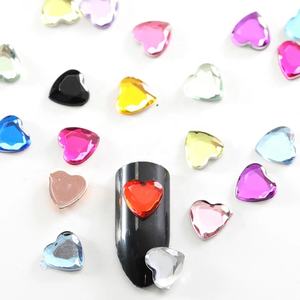 Oleeya คริสตัลพลอยเทียมอะคริลิครูปหัวใจหลากสี5000ชิ้นสำหรับตกแต่งเล็บ - Product Image 2