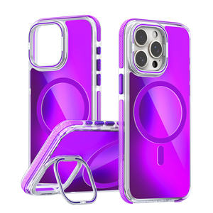 Funda de teléfono magnética con láser degradado de lujo, funda de carga inalámbrica con imán fuerte para teléfonos móviles - Product Image 4