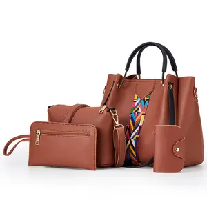 Hot Sale Cheap Price 4 Pcs in 1 Set Fashion Trends Ladies Bags Ladies Handbag Women Hand Bag Sets PU Handbags