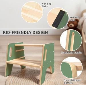 <span class=keywords><strong>Tabouret</strong></span> d'apprentissage en bois écologique et sûr, réglable en hauteur (3 niveaux), personnalisé et moderne, pour l'autonomie des tout-petits à la toilette, dans la salle de bain et au lavabo - Product Image 3