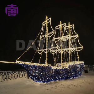 Waterproof 3d Sailboat Led Decorative <b>Lights</b> <b>For</b> <b>Outdoor</b> Christmas Markets Winter Celebrations And Coastal Holiday Displays - Product Image 4