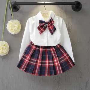 Spring and Autumn Suit Children Primary School Student College Style British Shirt Short Skirt Kindergarten Suit Two-Piece Suit