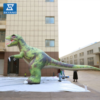Tyrannosaurus Rex gonflable géant vert pour la décoration publicitaire sur le thème du Jurassic