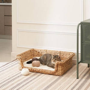 Vietnam jacinthe d'eau panier de maison pour animaux de compagnie lits de couchage de Style Simple pour chiens et chats animaux de compagnie fournisseur avec coussin tendance chaude - Product Image 3