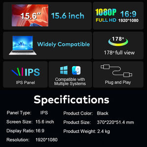 Nuevo en Stock: Monitor Portátil de 16 Pulgadas con Pantalla Triple, Pantalla IPS 16:10, Paneles Desmontables y Soporte Metálico Ajustable - Product Image 5