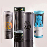 Cylindre en PVC recyclé personnalisable, baril en plastique transparent pour emballage de vêtements, impression UV, logo personnalisé, artisanat