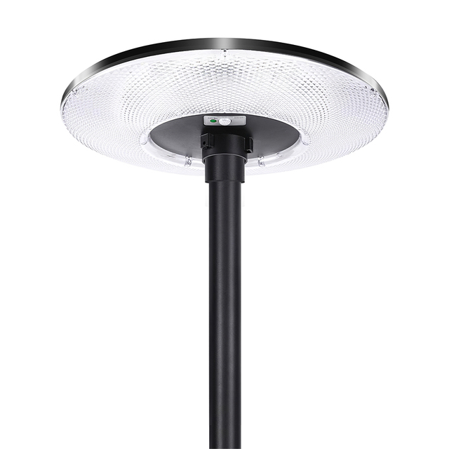 Outdoor Ip65 High Bright Abs Round Solar Street Pole Light ufo Residential District Terrace Balcony Garden Solar Garden Light