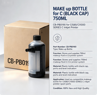 Bouteille d'encre pour imprimante jet d'encre CI580/CI1000 SERIES C (CAPUCHON NOIR) 750ML CB-PB0190