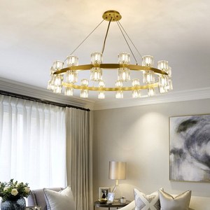 Lámpara Colgante de Cristal de Lujo Nórdico para Dormitorio, Comedor, Lámpara de Araña Moderna 1916, Lámpara de Araña Dorada 1916 - Product Image 5