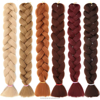 Cheveux à tresser Jumbo très demandés, 24 pouces, tresses africaines au crochet, 100g/pièce, extensions de cheveux synthétiques Yaki Ombré en gros