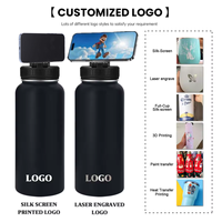 Bouteilles d'eau de sport à aimant Magsafe isolées, gobelets et support magnétique pour téléphone portable, bouteille de sport avec support pour téléphone