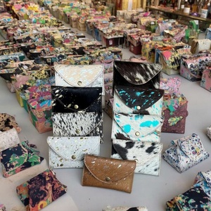 Boshiho Customized Attractive Stylish Vintage Unisex Cow Fur Leather <b>Wallet</b> ATM Credit Card ID <b>Holder</b> 3 in Button - Product Image 4