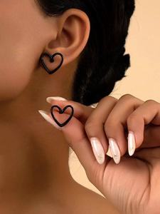 أقراط هندسية مربعة من الأكريليك على شكل فيونكة دائرية، أقراط طويلة على شكل قلب مع قلادة متدلية، أقراط كريستال دائرية للنساء - Product Image 6