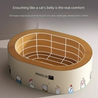Griffoir rond pour chat à bords hauts en carton ondulé, lit-griffoir pour chats d'intérieur, fournitures pour animaux de compagnie en gros