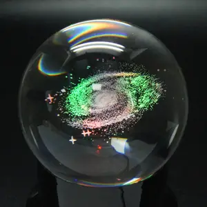 Purple Cloud ZY-S39159 globe 80mm Artificial Crystal Galaxy Ball Decorative Glass 3D Ball For Graduation Gifts