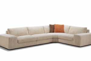 High Quality Orange Brown Modern Minimalist L-Shaped <b>Sofa</b> Set for Villa Living Room Cushion Soft Household - Product Image 2