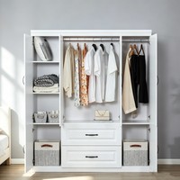 Armoire de chambre à coucher haut de gamme avec porte coulissante en verre dépoli, armoire à portes battantes pour hôtel, appartement, villa, maison, taille personnalisée
