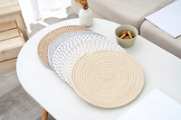 Set de table en lin fait main de style japonais, dessous de verre et dessous de bol pour la vaisselle domestique, vente en gros de sets de table en lin
