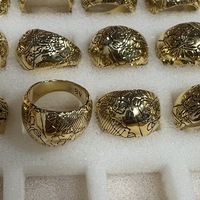 Bague en cuivre et laiton plaqué or sculptée pour femme, design vintage et tendance, de la marque française de niche