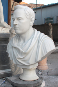 Statue de figures grandeur nature sculptée à la main personnalisée Sculpture sur <span class=keywords><strong>pierre</strong></span> naturelle <span class=keywords><strong>Buste</strong></span> en marbre blanc - Product Image 3