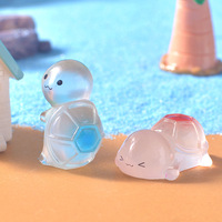 Ornement en résine de tortue lumineuse transparente au design populaire, animaux en résine, breloques en résine de tortue qui brillent dans le noir pour la décoration