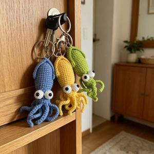 Muñeco Amigurumi <span class=keywords><strong>de</strong></span> Tejido Artesanal <span class=keywords><strong>de</strong></span> Criaturas Marinas, Mini Pulpo Bebé Suave, Llavero con Colgante <span class=keywords><strong>de</strong></span> <span class=keywords><strong>Animales</strong></span> del Océano - Product Image 5