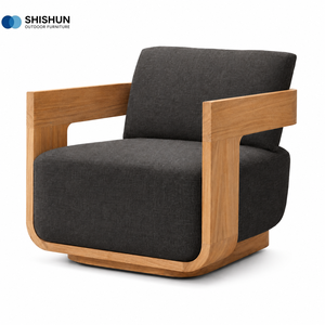 Modern Luxury Teak Wood Outdoor Set with Waterproof <b>Cushions</b> for Villa Patio <b>Garden</b> Courtyard & Hotel Use Ss-huaijin-teak - Product Image 5