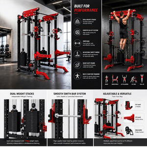 Máquina multifuncional 3 en 1 para gimnasio, con placas de pesas, para sentadillas, prensa de piernas y entrenamiento, para centros de fitness comerciales. - Product Image 6