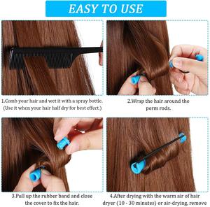 Bigoudis à permanente multi-tailles personnalisés en gros, outils de coiffure DIY, rouleaux à cheveux en plastique, bigoudis à froid pour cheveux longs et courts - Product Image 5