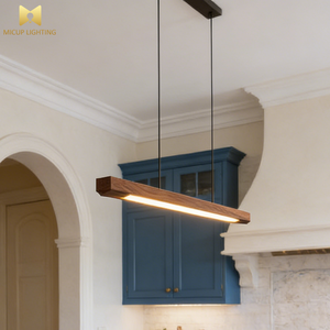 Lampadario lungo in <span class=keywords><strong>legno</strong></span> massello <span class=keywords><strong>di</strong></span> noce nordico log LED ristorante bar tavolo da tè studio <span class=keywords><strong>lampade</strong></span> moderne per ufficio - Product Image 5