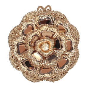 Bolso de Noche Elegante con Pedrería Floral para Mujer, Cartera de Cristal con Cadena Desmontable para Bodas, Cócteles y Banquetes - Product Image 6
