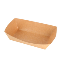 Barquette jetable en papier kraft, qualité alimentaire, pour frites, poulet frit, emballage à emporter