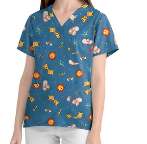 Đồng phục thoáng khí Womens thiết yếu mát mẻ căng Jogger chà thiết lập với thường xuyên và Petite kích thước y tế đồng phục in - Product Image 5