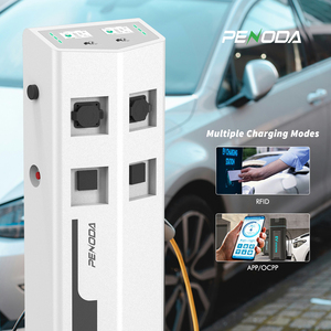 Chargeur EV sans fil à double prise 22 kW, chargeur commercial, station de recharge pour véhicules AC au sol, compatible OCPP - Product Image 1