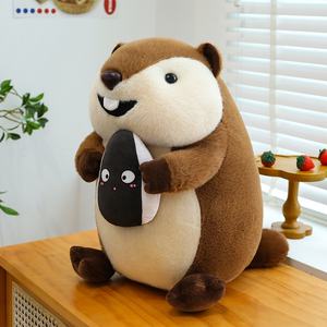 Mignon Ours de Guérison Brodé Maille Graines De Tournesol Manger Oreiller PP Coton Couette Animal En Peluche Jouet Cadeau D'anniversaire Super Doux - Product Image 6