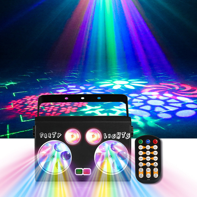 Portable Sound Activated Strobe Lights Portable DJ Disco LED Bar Stage Laser Party Lights Projector Light with Remote Control