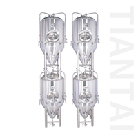Cuve de Fermentation Conique Automatique à Double Paroi en Acier Inoxydable 304, Contrôlée par PLC, Capacité 500L-2000L-5000L, avec Pompe pour Alcool