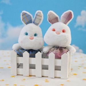 พวงกุญแจกระต่ายขนฟูนุ่มสีขาวน่ารักพวงกุญแจกระต่ายกระต่ายการ์ตูน keytag ของเล่นยัดไส้สัตว์ขายส่ง - Product Image 4